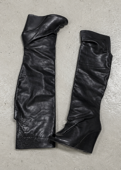 Cuissardes noires en cuir