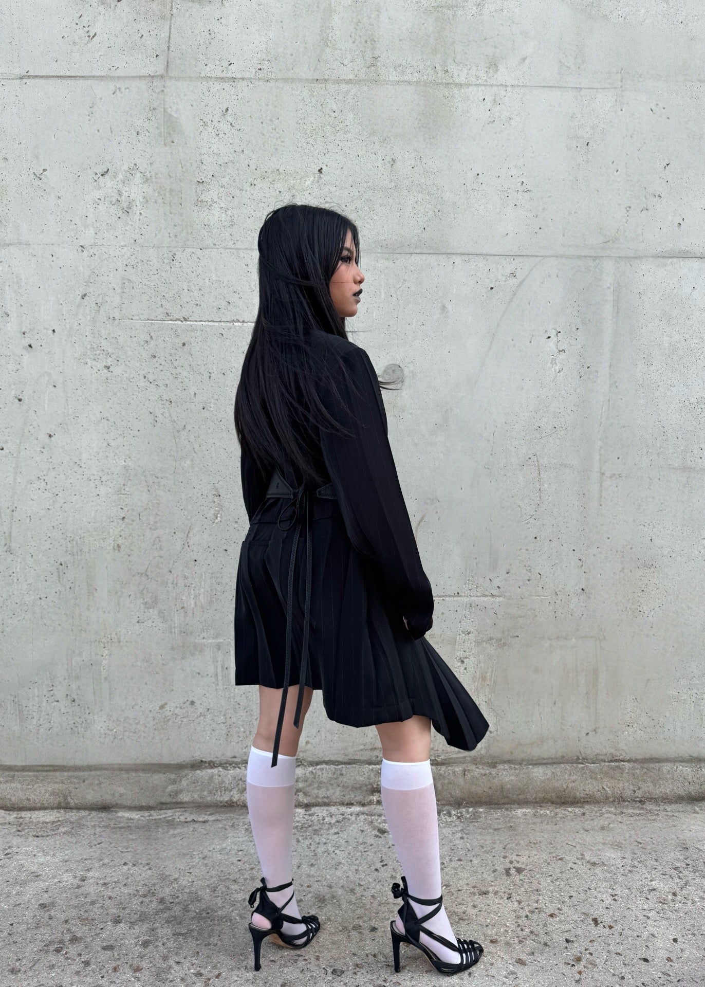 Blazer noir asymétrique