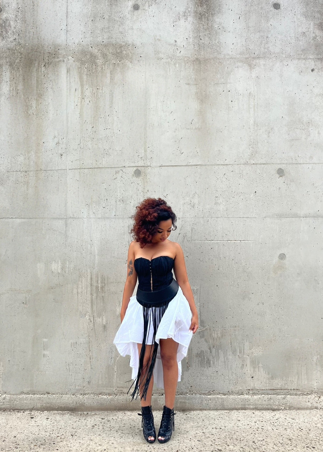 Ceinture à franges en cuir