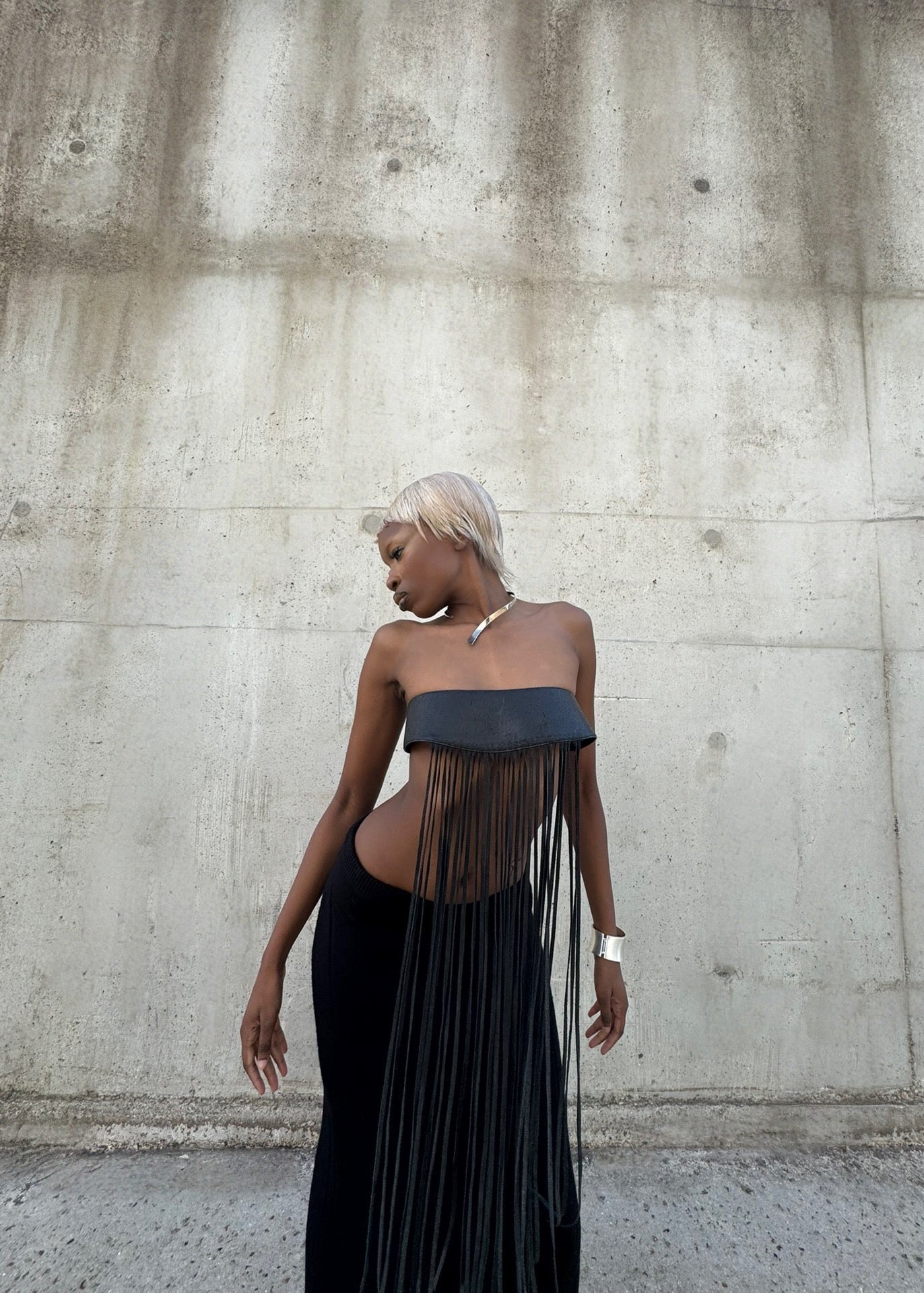 Ceinture à franges en cuir