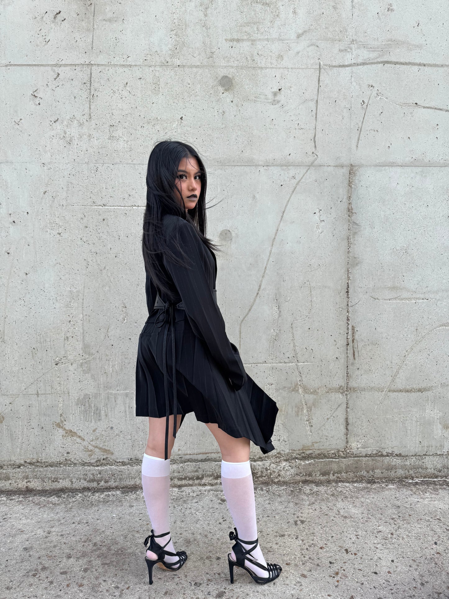 Blazer noir asymétrique