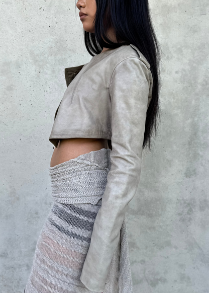 Veste cropped cuir