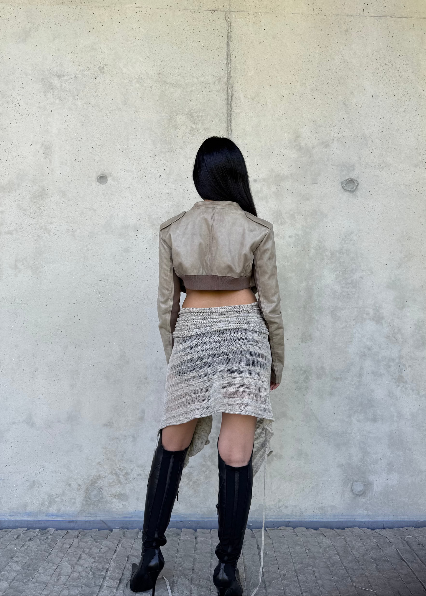 Veste cropped cuir