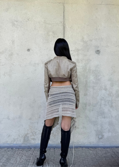 Veste cropped cuir